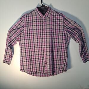 Alfani Men's Long Sleeve Performance Regular Fit,Purple, 17-17.5(32/33) XL